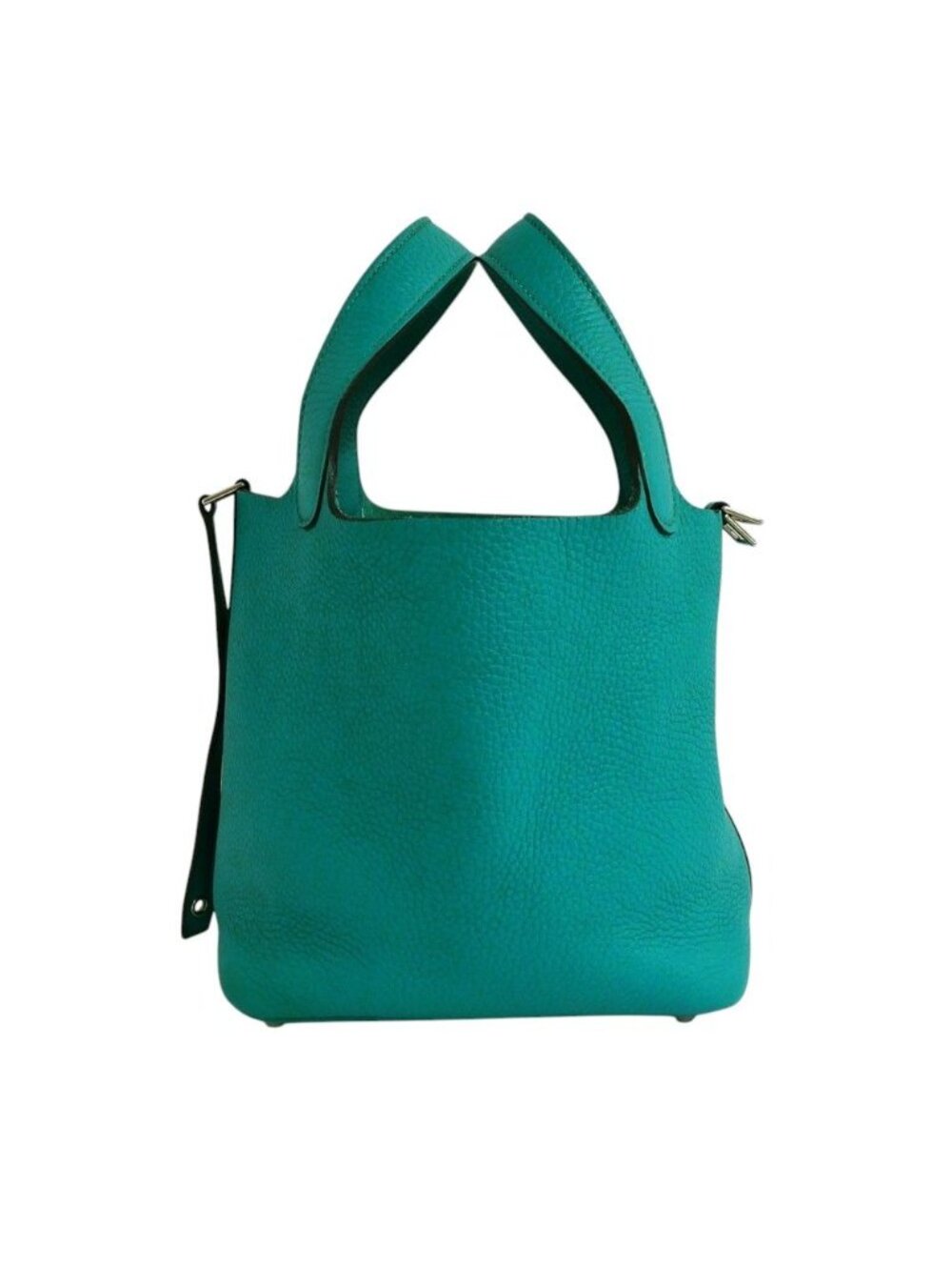 Hermes Picotin 18 PM Blue Paon Silver Taurillon Clemence Green Handbag